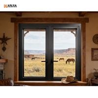 Fenêtre à battants en aluminium noir de style ferme, taille personnalisée, fenêtre à battants en aluminium noir, cadre noir, fenêtre à battants en aluminium