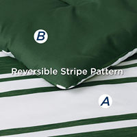 Ensemble de literie Queen 7 pièces vert, ensemble de literie réversible en tissu cationique avec couette, draps, taies d'oreiller et housses de coussin