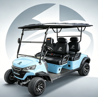 Voiturette de golf électrique 4 places certifiée CE, puissante, avec moteur KDS 5KW, batterie lithium 48V, châssis en acier, configuration 2+2, neuve à vendre