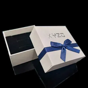 Caixa de presente para embalagens de joias, caixa de presente de design de luxo para jóias com fita e laço