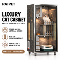 Meuble pour chat PAIPET, villa pour chat en bois moderne, armoire à plusieurs niveaux, maison pour chat d'intérieur avec éclairage LED, OEM personnalisé, vente en gros