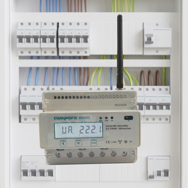 WiFi MQTT Remote Control IoT-Based Smart Prepaid 3 Phase Digital Energy Meter with LCD Display DIN Rail KWH Meter