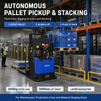 Junebreath LF4-45 Chariot élévateur AGV à guidage laser avec chargement automatique et évitement d'obstacles par laser pour la logistique d'usine et les rayonnages hauts