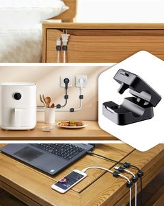 6 Pack clip per cavi in plastica nera regolabile per gestione del cavo Organizer gancio per telefono da scrivania/cavo di ricarica USB/supporto per filo - Product Image 6