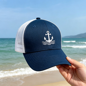 Gorra de Béisbol con Ancla Náutica, Estructurada de 6 Paneles, con Malla Transpirable en la Parte Trasera, Protección Solar para Deportes al Aire Libre - Product Image 6