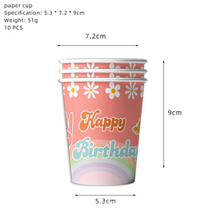 ชุดอุปกรณ์จัดงานวันเกิดเด็กผู้หญิง DAMAI สีขาว ชมพู เหลือง ธีมฤดูร้อน ฤดูใบไม้ผลิ ชุดน้ำชา จานลายดอกเดซี่ แก้วน้ำ ชุดภาชนะสำหรับงานเลี้ยง - Product Image 4