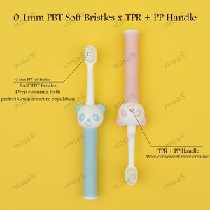 מברשת שיניים חדשה מעוצבת מצויר חמוד ראש פנדה ראש פנדה רך נוסף מברשת שיניים זופות לא פוגעות בשיניים - Product Image 2