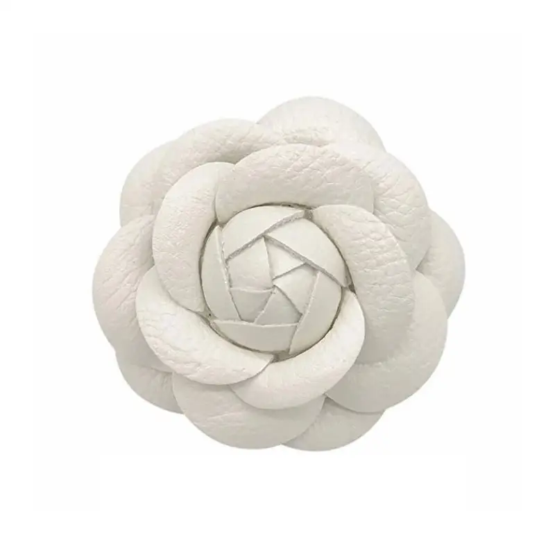 2022 New Luxury Camellia Silk Fabric Flower Brooch Handmade Flower White Rose Brooch