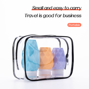 TSA Wavy-shaped Squeezable Silicone Travel <b>Bottles</b> Set Leak Proof 90ml 60ml Refillable Toiletries Containers for Shampoo Lotion - Product Image 3