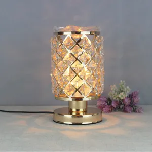 Lampu penghangat lilin Aroma kristal desain buatan cantik, pembakar minyak esensial listrik aromaterapi rumah