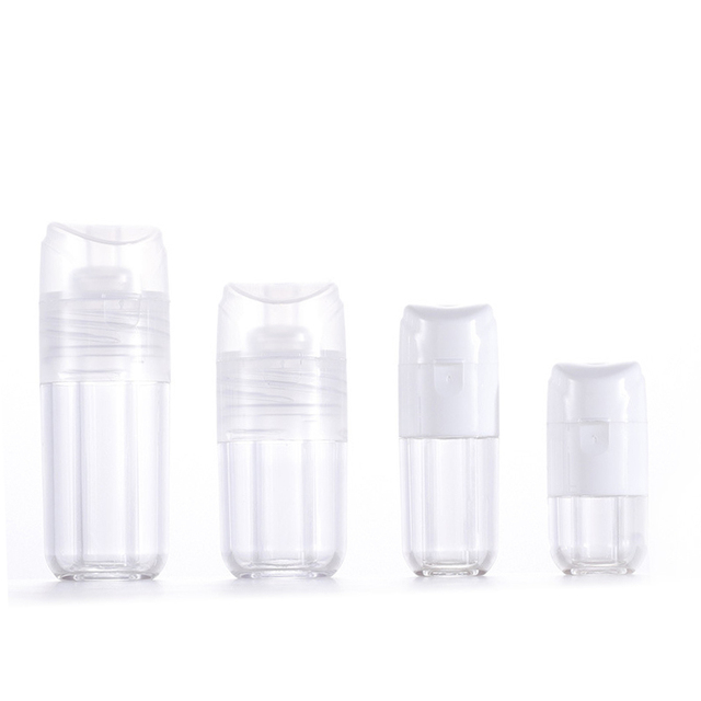 Free Sample of Skin Care Serum Plastic Bottles Mini Size 2ml 3.5ml Essence Liquid Cosmetic Packaging 8ml Double Chamber Bottle