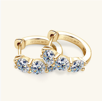 Mode lumière luxe Style Moissanite boucles d'oreilles Style coréen oreille cerceaux pour les femmes rétro Cool pur argent Clip sur l'usure quotidienne