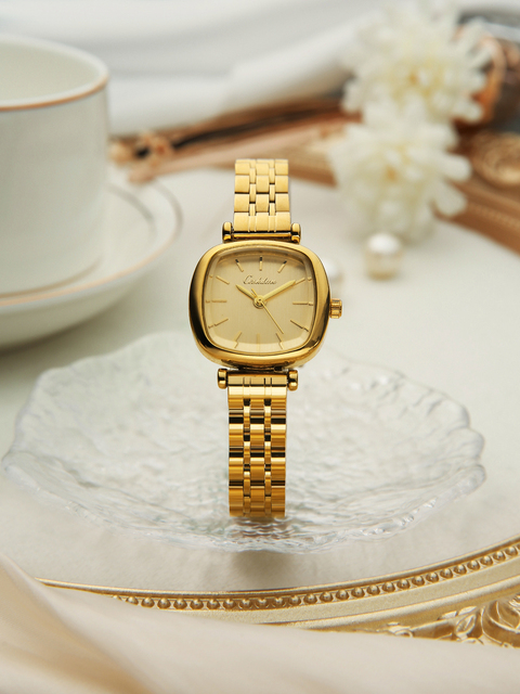 Lady Quartz Analog Business Watch Small Dial Luxury Charm Stainless Steel Band Glass Window Women's Chronograph
