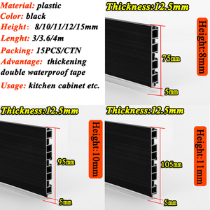 8/10/11/12/15mm altezza nero plastica <span class=keywords><strong>cucina</strong></span> <span class=keywords><strong>zoccolo</strong></span> angolo <span class=keywords><strong>cucina</strong></span> <span class=keywords><strong>zoccolo</strong></span> sigillo <span class=keywords><strong>cucina</strong></span> kick board plinto clip - Product Image 2