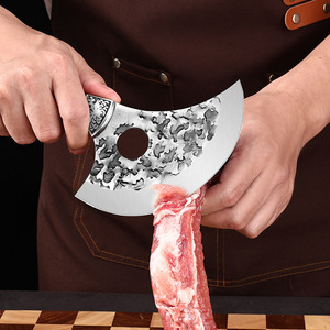 Ensemble de vaisselle forgé de cuisine de chef féminin professionnel de couteau en os, couteau de boucher en acier inoxydable avec fourreau - Product Image 4
