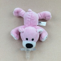 Sucette en silicone avec peluche éléphant Article confortable rempli de coton PP pour bébé