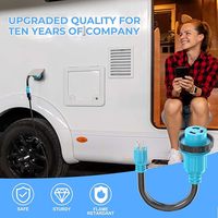 Kabel adaptor 30 Amp ke 15 Amp 125 Volt RV dengan konektor pengunci, NEMA 5-15p untuk L5-30R kunci putar tugas berat wanita STW 10 Gauge