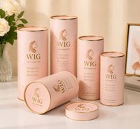 Tubes d'expédition de luxe biodégradables personnalisés pour salon, tubes en papier pour perruques, boîtes cylindriques en papier pour emballage de cheveux, vente en gros