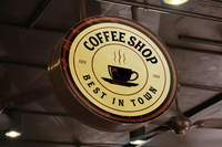 Panneau publicitaire LED rond en acrylique de haute qualité, vente en gros, prix bas, pour restaurant, café