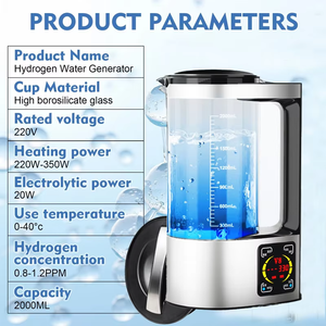Fabricante de ionizador de <span class=keywords><strong>agua</strong></span> alcalina para el hogar PEM de 2L, hervidor eléctrico saludable USB, vidrio de borosilicato alto, rico en hidrógeno, RV, escritorio frío - Product Image 2
