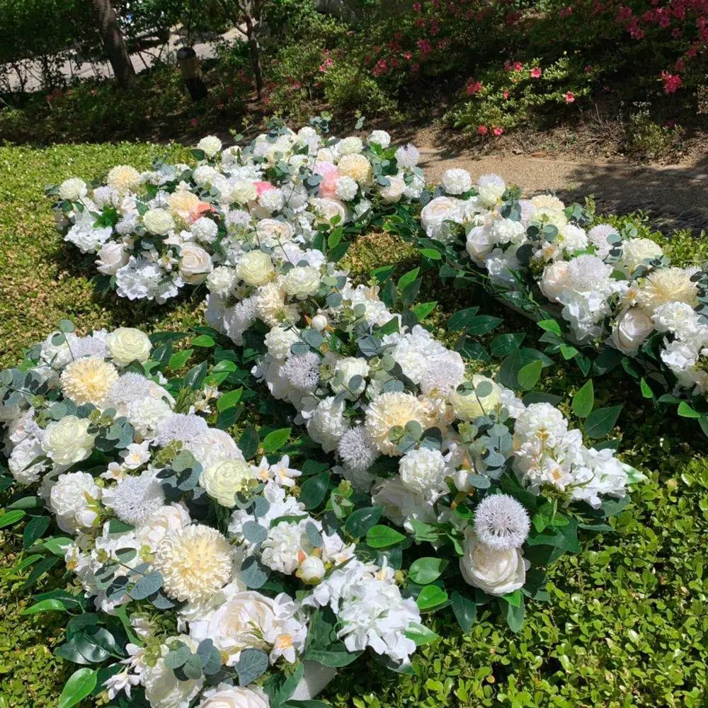 E-1194 Ins Flower Arrangement Centerpiece Artificial Flower Row For Wedding Decor