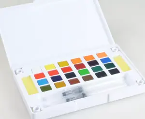 Mini paleta de pinturas para crianças, conjunto de pinturas em cores sólidas e à prova d'água para artista