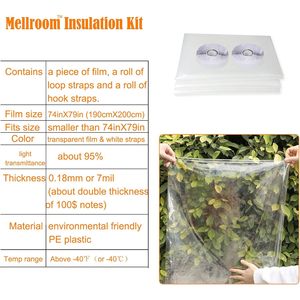 Mellroom Adjustable Window Insulation Kit 74inX79in Clear 7 Mils Reusable Thermal Insulation Wind Resistance - Product Image 2