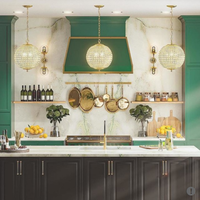Lámpara Colgante Estilo Americano, Iluminación Creativa Esférica para Sala de Estar, Dormitorio, Hotel, Bar, Restaurante, Candelabro de Cristal K9