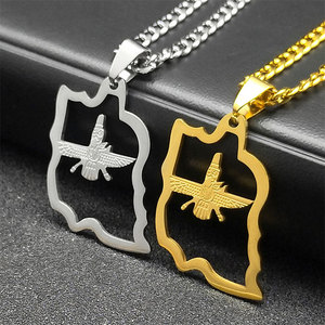 Collar con colgante de moda chapado en oro PVD de 14K y 18K, de acero inoxidable 316L personalizado, joyería fina, collar con mapa de Irán para mujer - Product Image 3