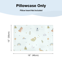Taies d'oreiller 100% coton, motif dinosaure, 13*18 pouces, taie d'oreiller pour bébé et tout-petit, impression animale personnalisée, housses d'oreiller pour le sommeil des bébés