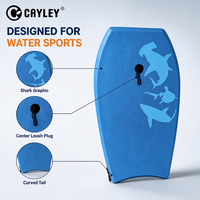 Planche de surf légère Cayley Shark Pattern Bodyboard avec laisse de poignet pour enfants et adultes, plage, piscine, sports nautiques
