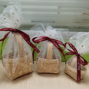 Free Sample Chocolate Storage Small Paper wooden chip Packaging basket Luxury Christmas Gift Box Wedding Favor Candy Box
