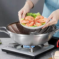 Panier vapeur pliable pour légumes de cuisine, panier vapeur en métal, acier inoxydable, extensible