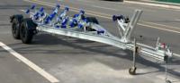 Sortie d'usine 19 ft en aluminium bateau remorque en vente avec essieu tandem rouleaux vacillants en vente