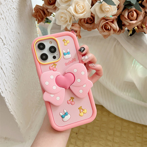 Custodia porta fiocco rosa di alta qualità con cuore da ragazza che scoppia per <span class=keywords><strong>iPhone</strong></span> - Product Image 2