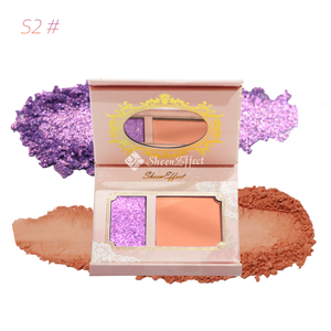 SheenEffect Custom Logo Cosmetics Pan Pink Contour Blush Pressed Powder Vegan <strong>Makeup</strong> Maquillaje Private Label Blush Palette - Product Image 3