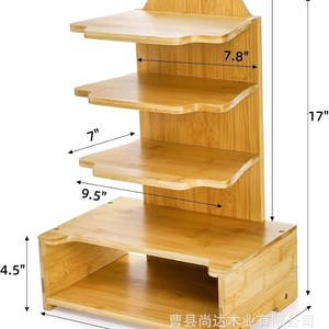 Wooden multi-tiered tabletop skincare product storage <b>rack</b>, bathroom countertop storage <b>rack</b>, household <b>kitchen</b> condiment - Product Image 5