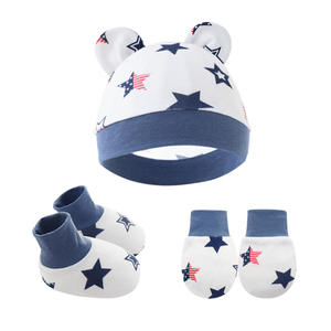 Ensemble 3 Pièces Anti-Rayures Bébé Nouveau-né 2023 : Bonnet, Moufles et Chaussons <span class=keywords><strong>de</strong></span> 0-6 Mois – Chapeau d'Hiver Exporté pour Enfants - Product Image 5