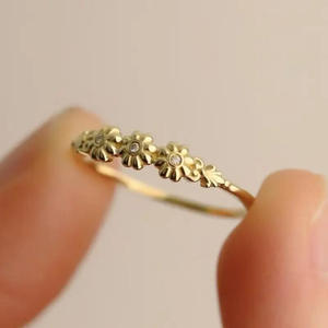 A087 Anello in oro giallo con diamante rotondo taglio brillante naturale colore G, gioielli romantici da donna per matrimonio - Product Image 2