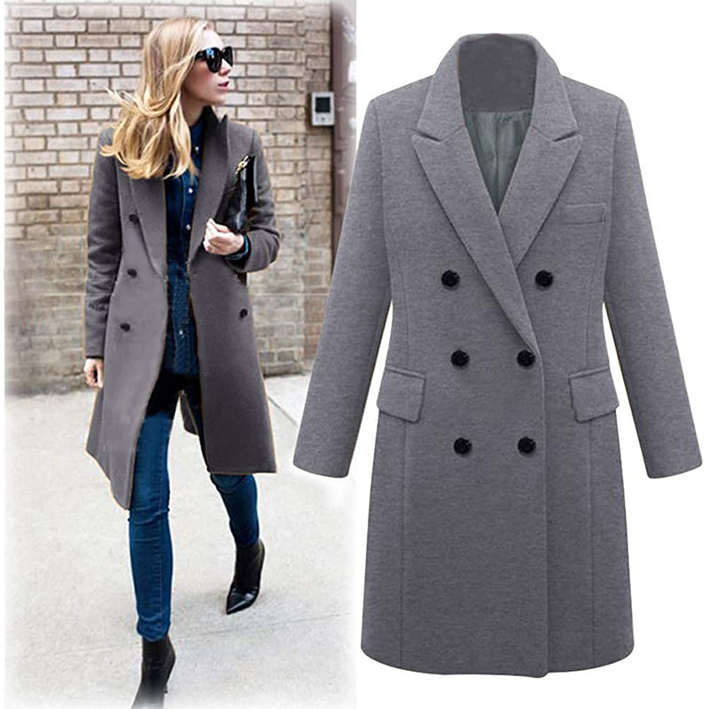 Cappotto grigio in lana taglie forti