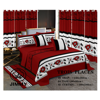 Ensemble de literie et de rideaux en polyester de style africain personnalisé multi-queen 6 pièces