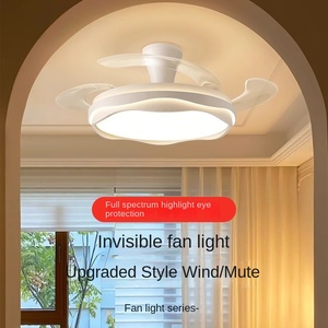 พัดลมเพดานในร่มแบบทันสมัยสำหรับตกแต่งในร่มมอเตอร์ไฟฟ้ากระแสตรงอัจฉริยะในร่มพัดลมติดเพดานแบบเงียบพร้อมรีโมทควบคุมไฟ LED - Product Image 4