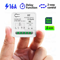 Interrupteur intelligent sans fil 433 MHz à code d'apprentissage, télécommande pour panneau 86, AC 110V-240V 16A 3000W, mini-relais, portée 50m