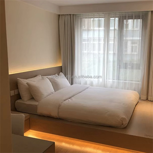 Low Cos Modern Hotel Bedroom Furniture <b>Sets</b> Wood <b>Bed</b> Frame with Headboard Nightstand TV Cabinet Desk For 3 Star Hotel <b>Full</b> Room - Product Image 4