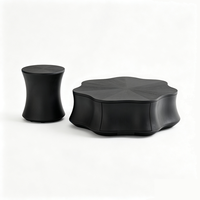 Table basse papillon moderne minimaliste italienne en noyer avec rangement, meuble d'angle pour salon