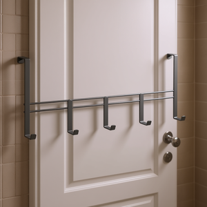 MetalTex - Perchero Colgante para Puerta con 5 Ganchos, Color Gris, de Metal, para Guardar Abrigos, Bolsos, Toallas, para Uso en Baño y Cocina - Product Image 3