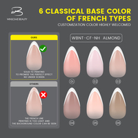 Vente en gros de faux ongles français ultra-fins en acrylique à couverture complète, marque privée, rose/marron, longueur courte, approuvés MSDS pour