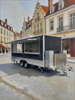 Remolque de Comida Grande de 8.5x20 pies con Tres Ventanas de Servicio y Refrigerador, Cocina Móvil de Calidad Profesional para Eventos Deportivos