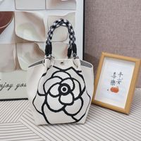 Tas Tangan Wanita Rajutan Polyester Custom Personalisasi, Model Street Fashion, Kapasitas Besar, Buatan Tangan, Dengan Kancing Magnet, Harga Promo