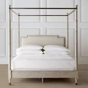 Moderne Slaapkamer Hotel Massief Hout King Queen Size <span class=keywords><strong>Bed</strong></span> Eiken Luifel Houten <span class=keywords><strong>Bed</strong></span> - Product Image 1